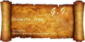 Guzmits Irma névjegykártya